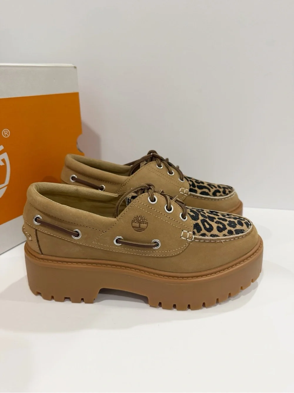 Timberland Stone Street Genuine Calf Hair Platform Boat Shoes